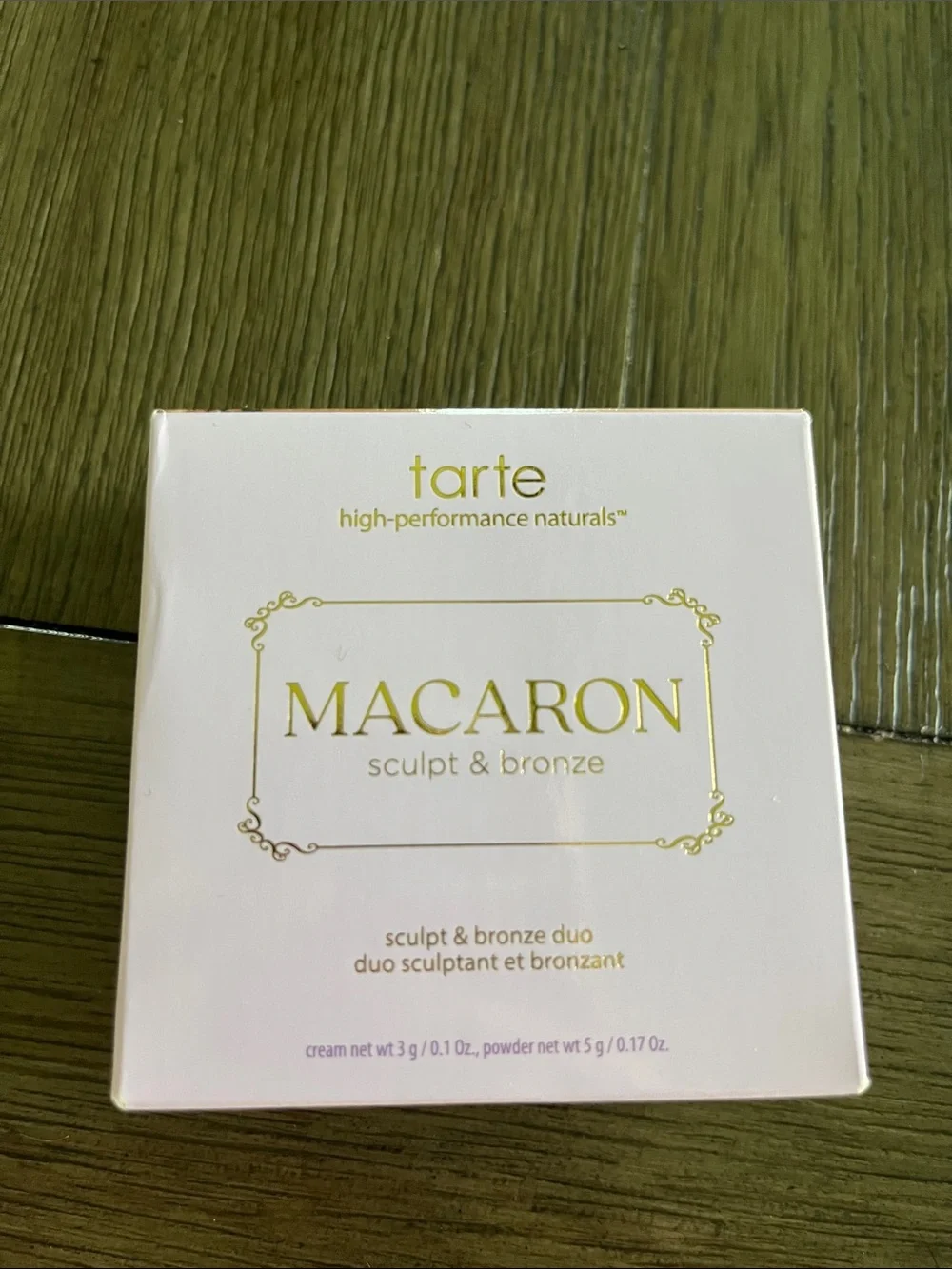 tarte Macaron Sculpt & Bronze Compact - Pale Pink with Gold Accents